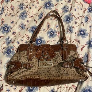 Vintage Guess Shoulder bag; brown,black,tan. slightly worn